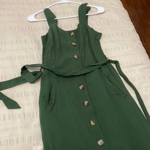 Green maxi/midi button down dress